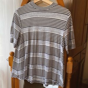 striped high neck top
